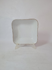 Сервировочное блюдо Bareuther Waldsassen Bavaria, белый фарфор с позолоченным ободком, 22,5 x 21 x 6 см, Германия, 1960-70гг.