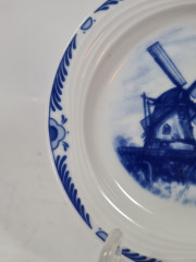 Тарелка десертная винтажная Freiberger Porzellan, Inglasur GDR "Мельница", фарфор, 11.5 см, Германия, 1960-70гг.