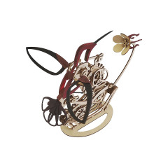 Hocan Holzernes 3D-Puzzle Lernspielzeug Mechanischer Kolibri Деревянная 3D-головоломка Образовательная игрушка Механический колибри