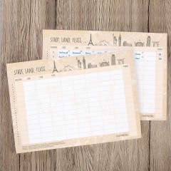 nikima Papeterie A5 Spielblock Stadt Land Fluss Reisespiel Reisespiele Papeterie A5 Pad город загородная игра путешествия по реке игры путешествия