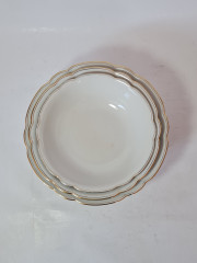 Набор глубоких тарелок винтаж Seltmann Weiden Bavaria, белый фарфор с позолоченным краем, 3 штуки х 23 x 7 см , 20,5 x 6,5 см, 19 x 5,5 см, Германия, 1960-70гг.