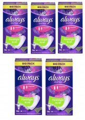 always Slipeinlage Flexistyle Slim Fresh BigPack 74 St, Прокладки Ежедневные тонкие Flexistyle с ароматом свежести 74 штуки, 5 упаковок (370 штук)