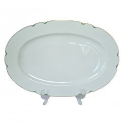 Hutschenreuther Bavaria Блюдо с фактурным краем и позолоченным ободком, 39x26x4 см, Германия, 1950-60гг.