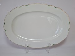 Hutschenreuther Bavaria Блюдо с фактурным краем и позолоченным ободком, 39x26x4 см, Германия, 1950-60гг.