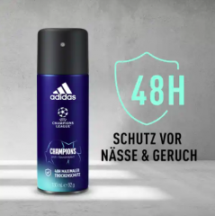 adidas Anti-Transpirant Spray Champions League, Адидас Deodorant Body Spray Дезодорант-Спрей для тела 48 часов, 150 мл