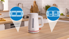 BOSCH BOSCH Wasserkocher MyMoment TWK3M121, 1,7 l, 2400 W, Abschaltautomatik, Tassenanzeige, beidseitige Wasserstandsanzeige Чайник BOSCH MyMoment TWK3M121, 1,7 л, 2400 Вт, автоматическое отключение, дисплей чашки, индикатор уровня воды с обеих сторон