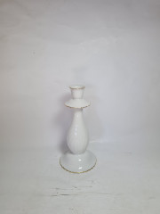 Подсвечник винтажный Alka Kunst / Alboth&amp;Kaiser Bavaria с золотой каймой, фарфор, 21 см, Германия, 1960-70гг.