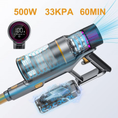 aonus aonus Akku-Hand-und Stielstaubsauger, 500,00 W, Beutellos, 33000Pa 500W Staubsauger Kabellos Starke Saugsleistung, bis zu 60 Min  Беспроводной руной пылесос aonus, 500,00 Вт, без мешка, 33000 Па, беспроводной пылесос 500 Вт, сильная мощность всасыва